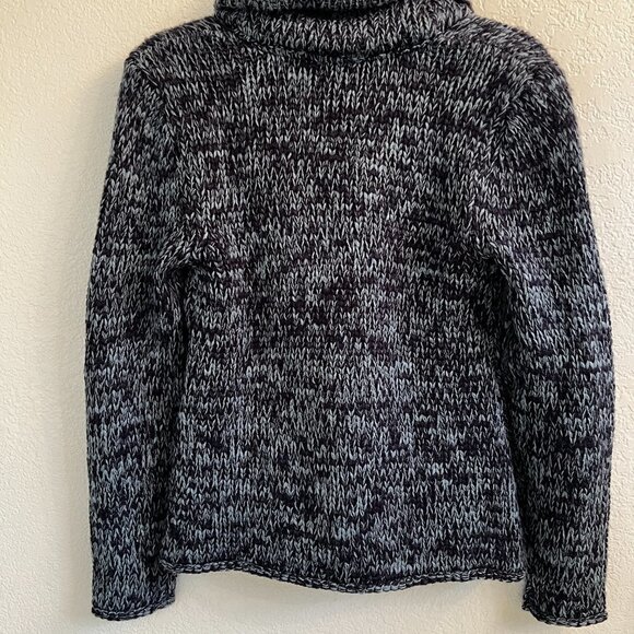 Moda International Cardigan Sweater XS Marled Blue Wooden Toggle Buttons - Picture 7 of 10